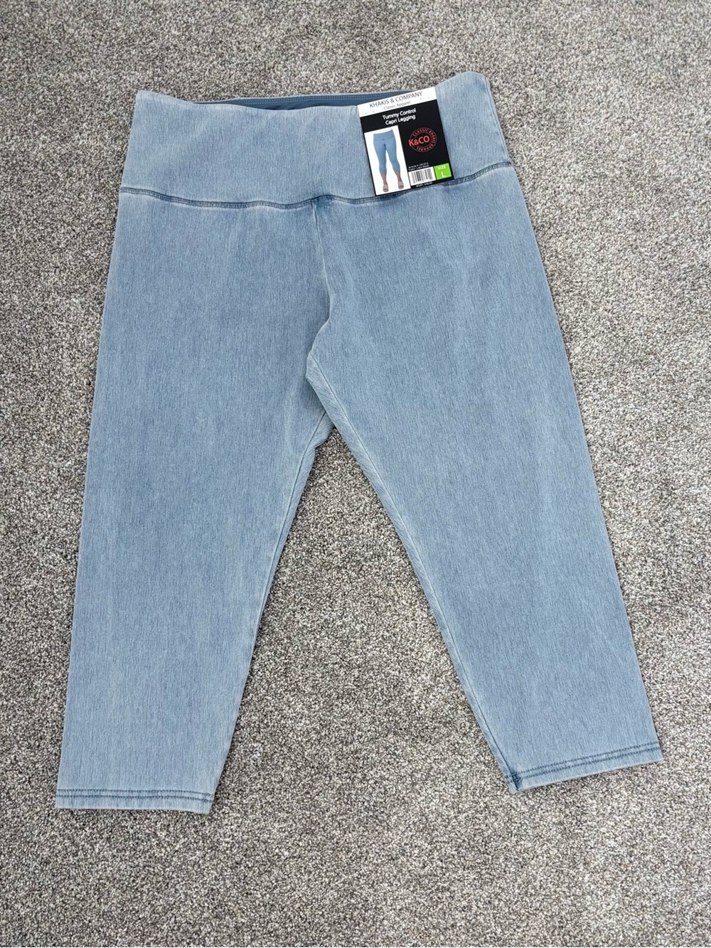 Khakis & Company Suave Tummy Control Capri Leggings Lg NWT